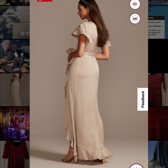 David’s Bridal Dusty Blue Dress - Picture 4 of 6